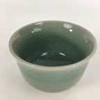 Japanese Porcelain Teacup Yunomi Vtg Green Cracked Glaze Pottery Sencha TC238