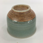 Japanese Porcelain Teacup Yunomi Vtg Green Cracked Glaze Pottery Sencha TC238