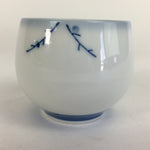 Japanese Porcelain Teacup Yunomi Vtg Pink Plum Blossom White Sencha TC215
