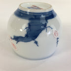 Japanese Porcelain Teacup Yunomi Vtg Pink Plum Blossom White Sencha TC215