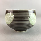 Japanese Porcelain Teacup Yunomi Vtg Sencha Brown Green Leaf Stripe TC139