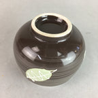 Japanese Porcelain Teacup Yunomi Vtg Sencha Brown Green Leaf Stripe TC141