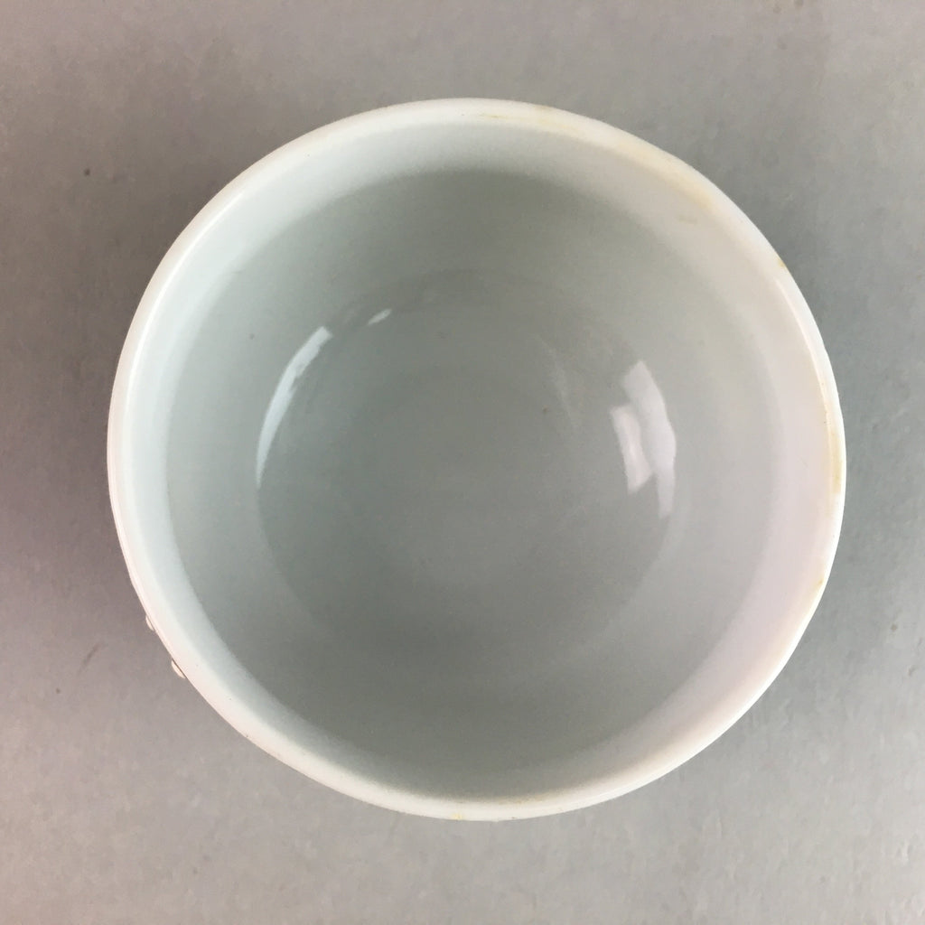 Japanese Porcelain Teacup Yunomi Vtg Sencha Brown Green Leaf Stripe TC141