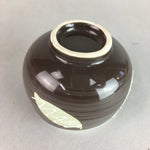 Japanese Porcelain Teacup Yunomi Vtg Sencha Brown Green Leaf Stripe TC141