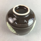 Japanese Porcelain Teacup Yunomi Vtg Sencha Brown Green Leaf Stripe TC145