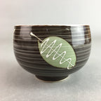 Japanese Porcelain Teacup Yunomi Vtg Sencha Brown Green Leaf Stripe TC145