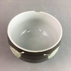 Japanese Porcelain Teacup Yunomi Vtg Sencha Brown Green Leaf Stripe TC145