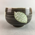 Japanese Porcelain Teacup Yunomi Vtg Sencha Brown Green Leaf Stripe TC148