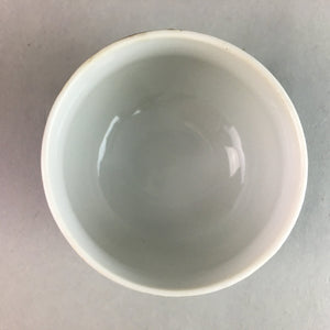 Japanese Porcelain Teacup Yunomi Vtg Sencha Brown Green Leaf Stripe TC149