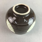 Japanese Porcelain Teacup Yunomi Vtg Sencha Brown Green Leaf Stripe TC149