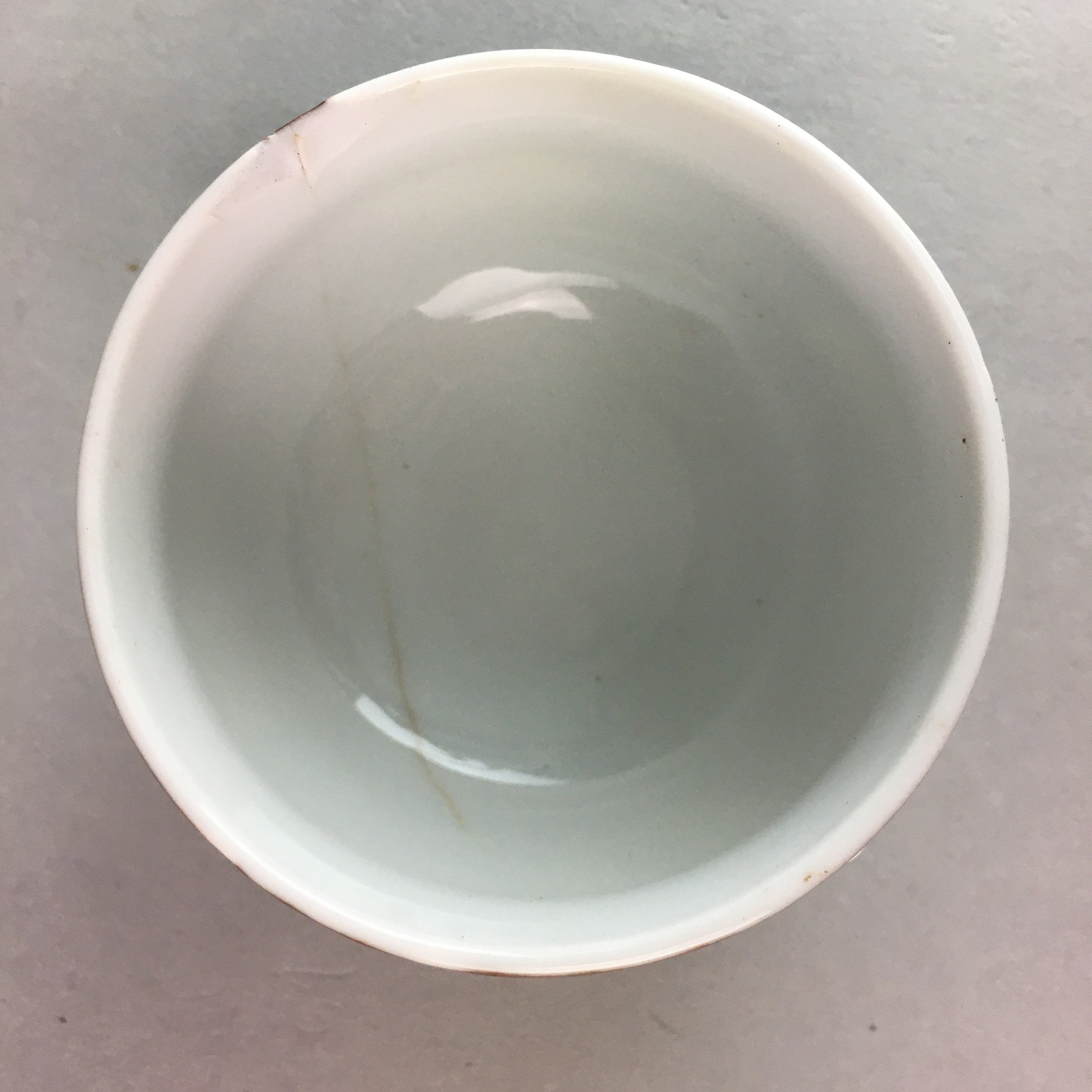 Japanese Porcelain Teacup Yunomi Vtg Sencha Brown Green Leaf Stripe TC152