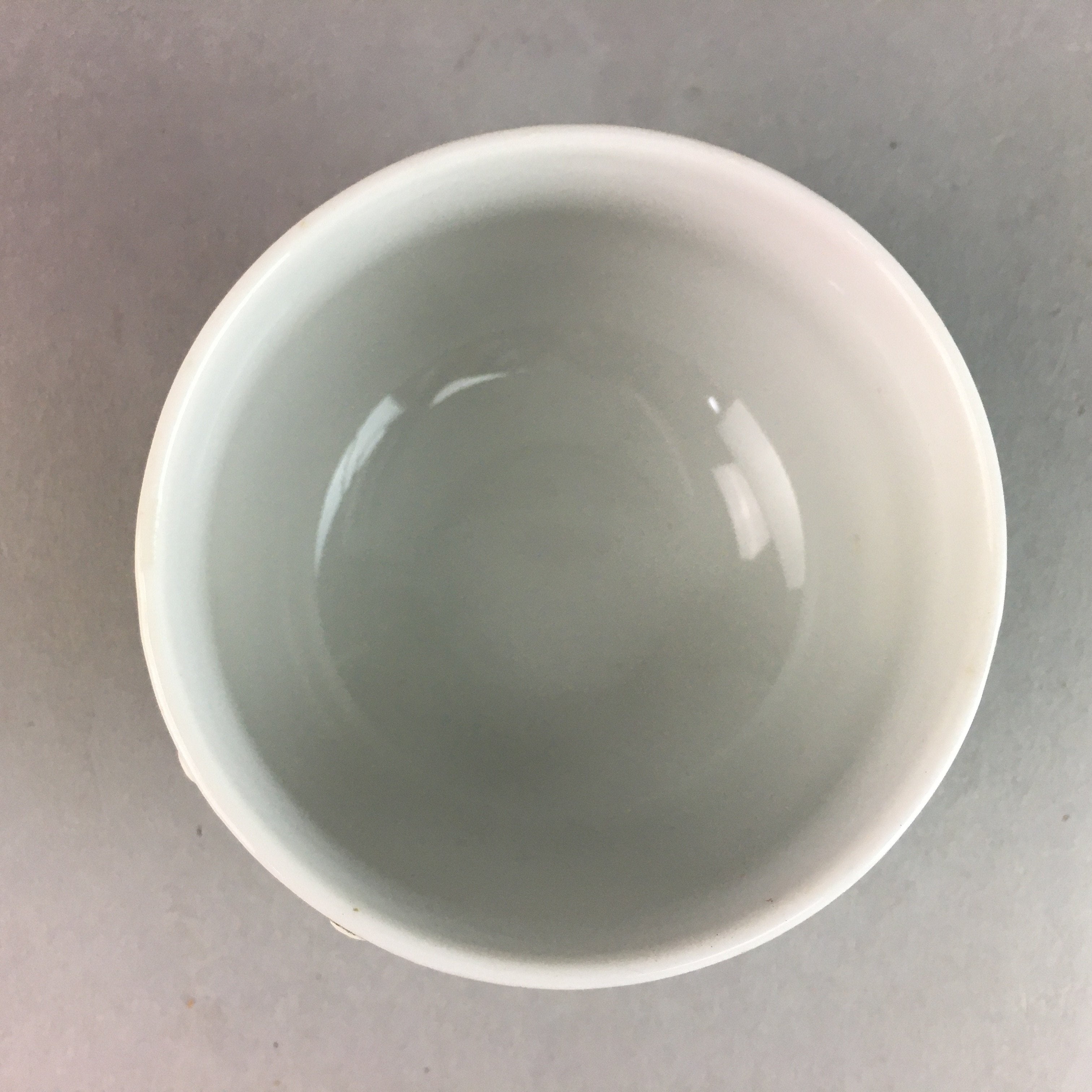 Japanese Porcelain Teacup Yunomi Vtg Sencha Brown Green Leaf Stripe TC154