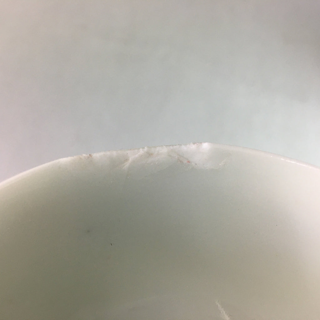 Japanese Porcelain Teacup Yunomi Vtg Sencha White Blue Dot Kanji TC124