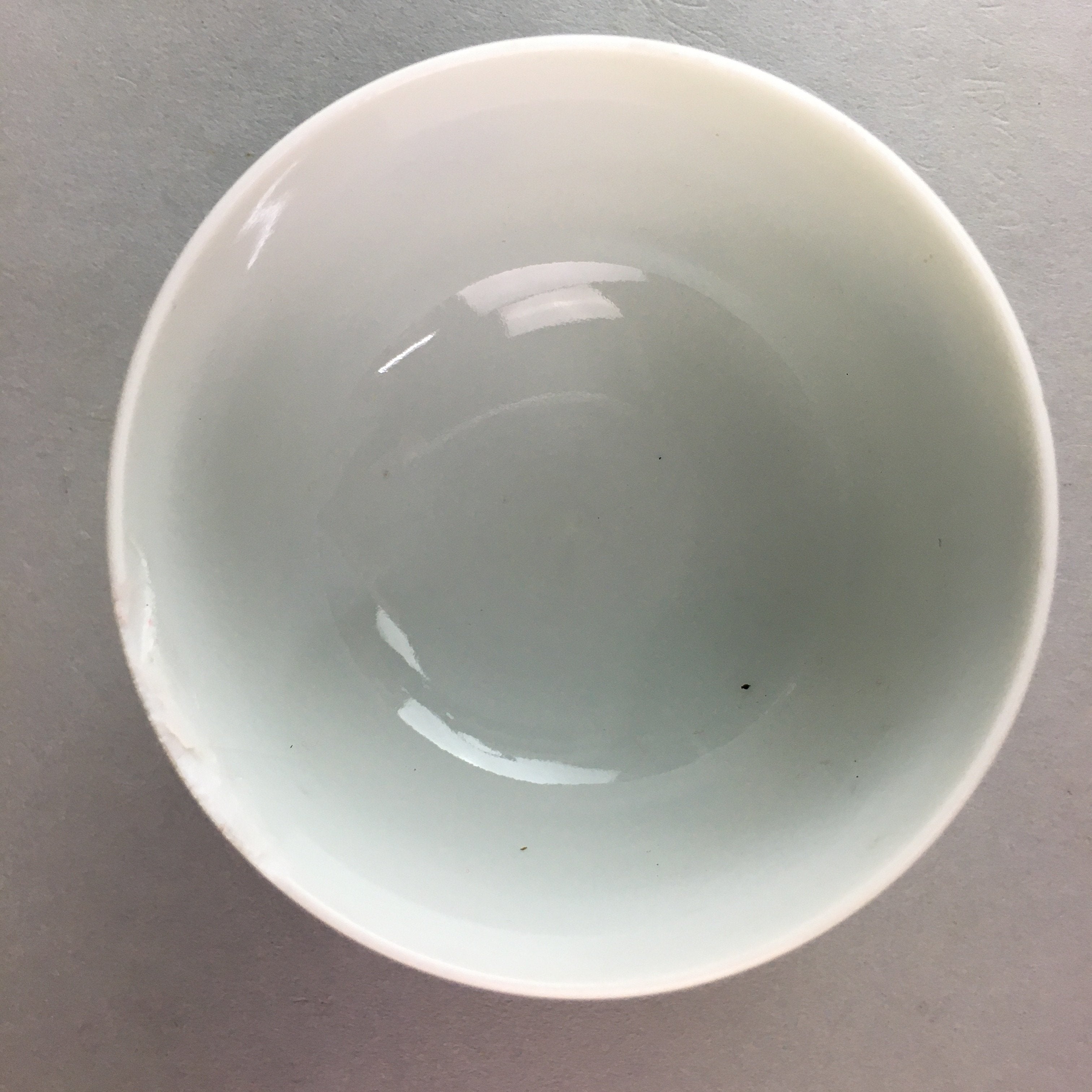 Japanese Porcelain Teacup Yunomi Vtg Sencha White Blue Dot Kanji TC124