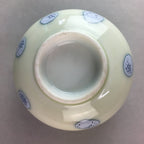 Japanese Porcelain Teacup Yunomi Vtg Sencha White Blue Dot Kanji TC124