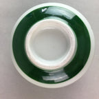 Japanese Porcelain Teacup Yunomi Vtg Sencha White Kanji Sentence Green TC126