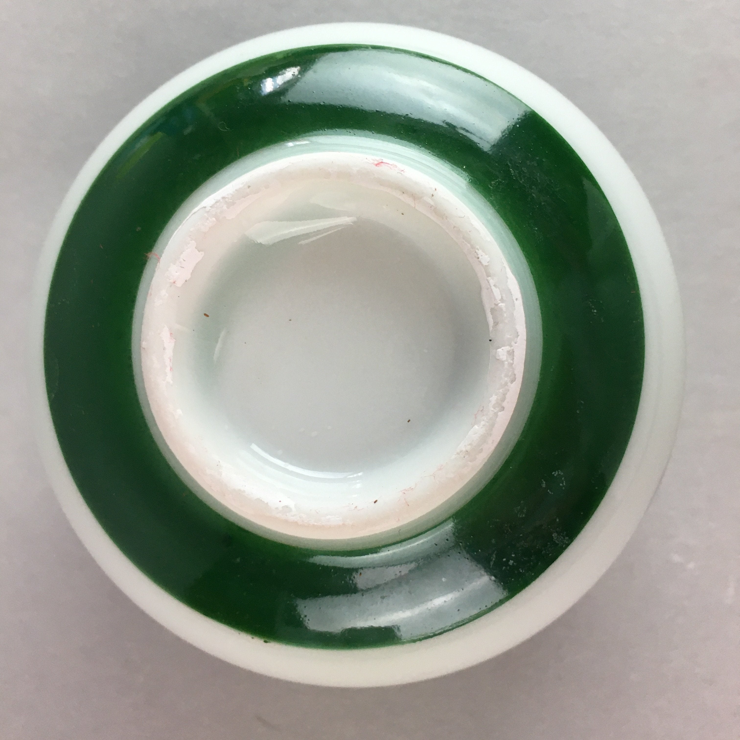 Japanese Porcelain Teacup Yunomi Vtg Sencha White Kanji Sentence Green TC127