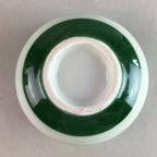 Japanese Porcelain Teacup Yunomi Vtg Sencha White Kanji Sentence Green TC128