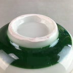 Japanese Porcelain Teacup Yunomi Vtg Sencha White Kanji Sentence Green TC128