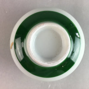 Japanese Porcelain Teacup Yunomi Vtg Sencha White Kanji Sentence Green TC131