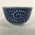 Japanese Porcelain Teacup Yunomi Vtg White Blue Karakusa pattern Sencha TC185