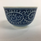 Japanese Porcelain Teacup Yunomi Vtg White Blue Karakusa pattern Sencha TC187