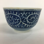 Japanese Porcelain Teacup Yunomi Vtg White Blue Karakusa pattern Sencha TC188