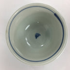 Japanese Porcelain Teacup Yunomi Vtg White Blue Karakusa pattern Sencha TC188