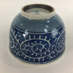 Japanese Porcelain Teacup Yunomi Vtg White Blue Karakusa pattern Sencha TC188