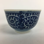 Japanese Porcelain Teacup Yunomi Vtg White Blue Karakusa pattern Sencha TC189