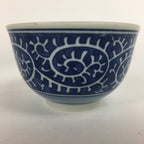 Japanese Porcelain Teacup Yunomi Vtg White Blue Karakusa pattern Sencha TC190