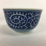 Japanese Porcelain Teacup Yunomi Vtg White Blue Karakusa pattern Sencha TC190