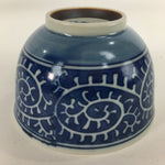 Japanese Porcelain Teacup Yunomi Vtg White Blue Karakusa pattern Sencha TC190