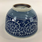 Japanese Porcelain Teacup Yunomi Vtg White Blue Karakusa pattern Sencha TC190
