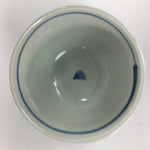 Japanese Porcelain Teacup Yunomi Vtg White Blue Karakusa pattern Sencha TC192