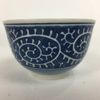 Japanese Porcelain Teacup Yunomi Vtg White Blue Karakusa pattern Sencha TC193