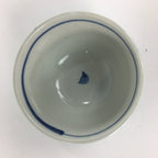 Japanese Porcelain Teacup Yunomi Vtg White Blue Karakusa pattern Sencha TC193