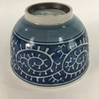 Japanese Porcelain Teacup Yunomi Vtg White Blue Karakusa pattern Sencha TC193