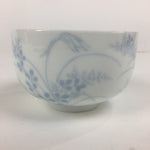 Japanese Porcelain Teacup Yunomi Vtg White Field Grass Pottery Sencha TC271
