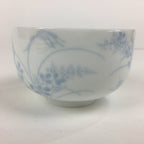Japanese Porcelain Teacup Yunomi Vtg White Field Grass Pottery Sencha TC271