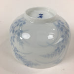 Japanese Porcelain Teacup Yunomi Vtg White Field Grass Pottery Sencha TC271