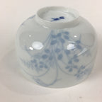Japanese Porcelain Teacup Yunomi Vtg White Field Grass Pottery Sencha TC271