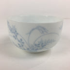 Japanese Porcelain Teacup Yunomi Vtg White Field Grass Pottery Sencha TC271