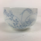 Japanese Porcelain Teacup Yunomi Vtg White Field Grass Pottery Sencha TC272