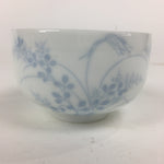 Japanese Porcelain Teacup Yunomi Vtg White Field Grass Pottery Sencha TC272