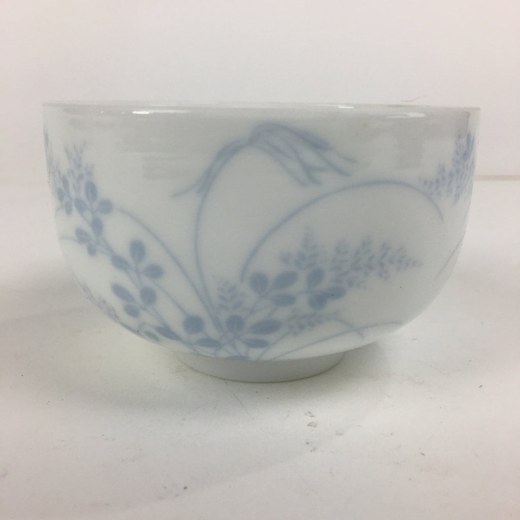 Japanese Porcelain Teacup Yunomi Vtg White Field Grass Pottery Sencha TC272