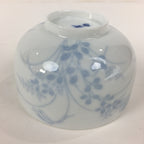 Japanese Porcelain Teacup Yunomi Vtg White Field Grass Pottery Sencha TC272