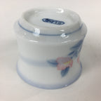 Japanese Porcelain Teacup Yunomi Vtg White Pink Flower Pottery Sencha TC269