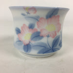 Japanese Porcelain Teacup Yunomi Vtg White Pink Flower Pottery Sencha TC270