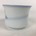 Japanese Porcelain Teacup Yunomi Vtg White Pink Flower Pottery Sencha TC270